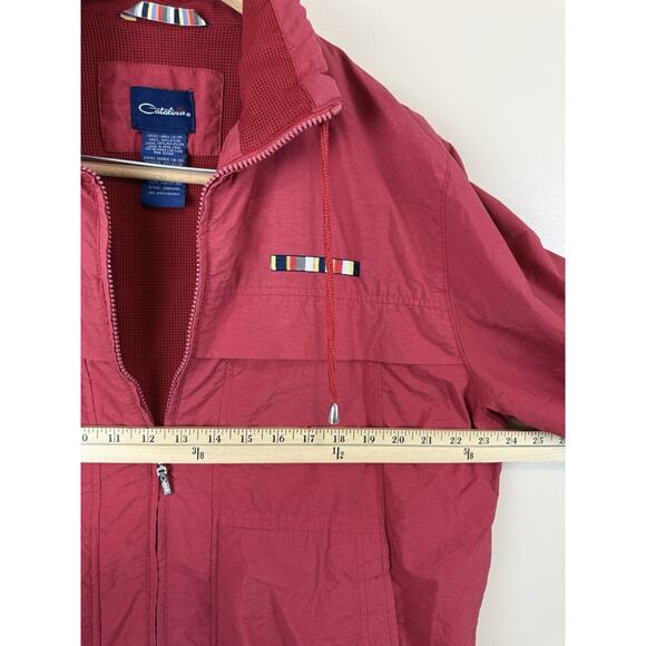 VTG Catalina C-Tek Red Women’s Windbreaker Jacket Full-Zip Y2K Size L - Picture 9 of 12